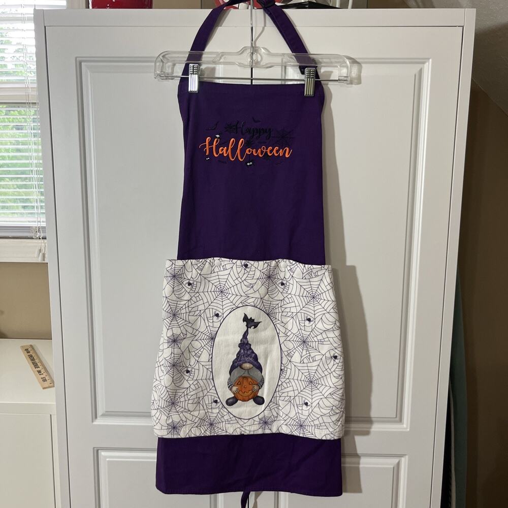 Custom Made Kitchen Apron With Embroidery & Removable Towel Washable Halloween